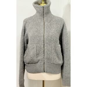 Madewell Boucle Full Zip Jacket Grey Garret Alpaca Wool Blend Casual Size Medium